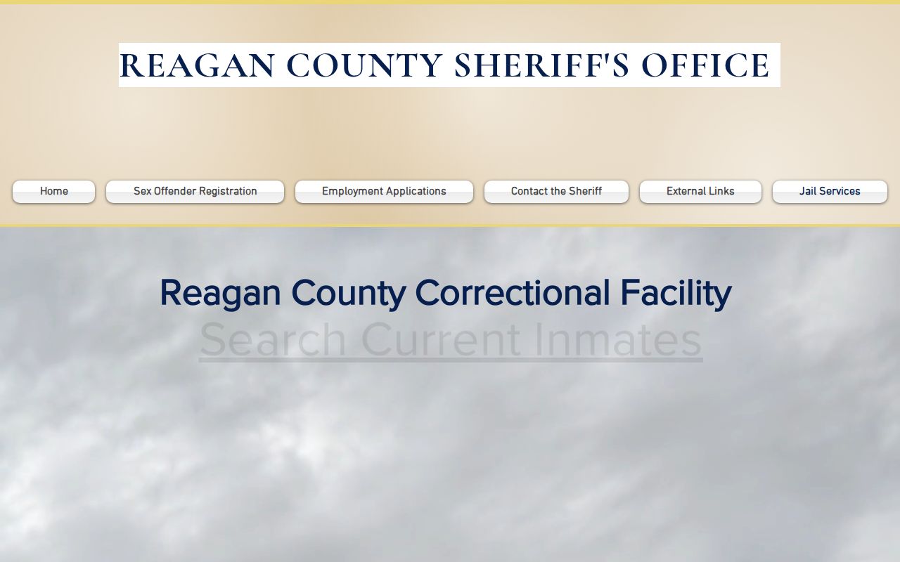 Reagan County Correctional Facility booking and jail services page