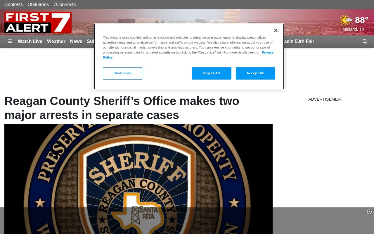 Reagan County sheriff-release-based crime news report